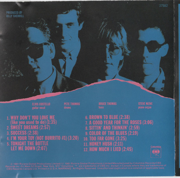 Elvis Costello And The Attractions  Almost Blue : Front + Inlay